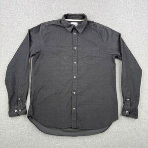 Norse Projects Shirt Mens Medium Dark Gray Osvald Corduroy Long Sleeve Cotton